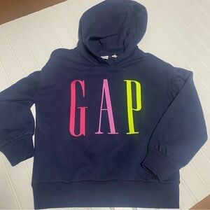 NWT GAP Kids Logo Fleece Hoodie Navy Blue Size Medium (8) Colorful